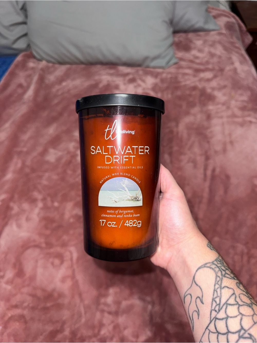 Threekindliving Saltwater Drift Scented Candle - Amber